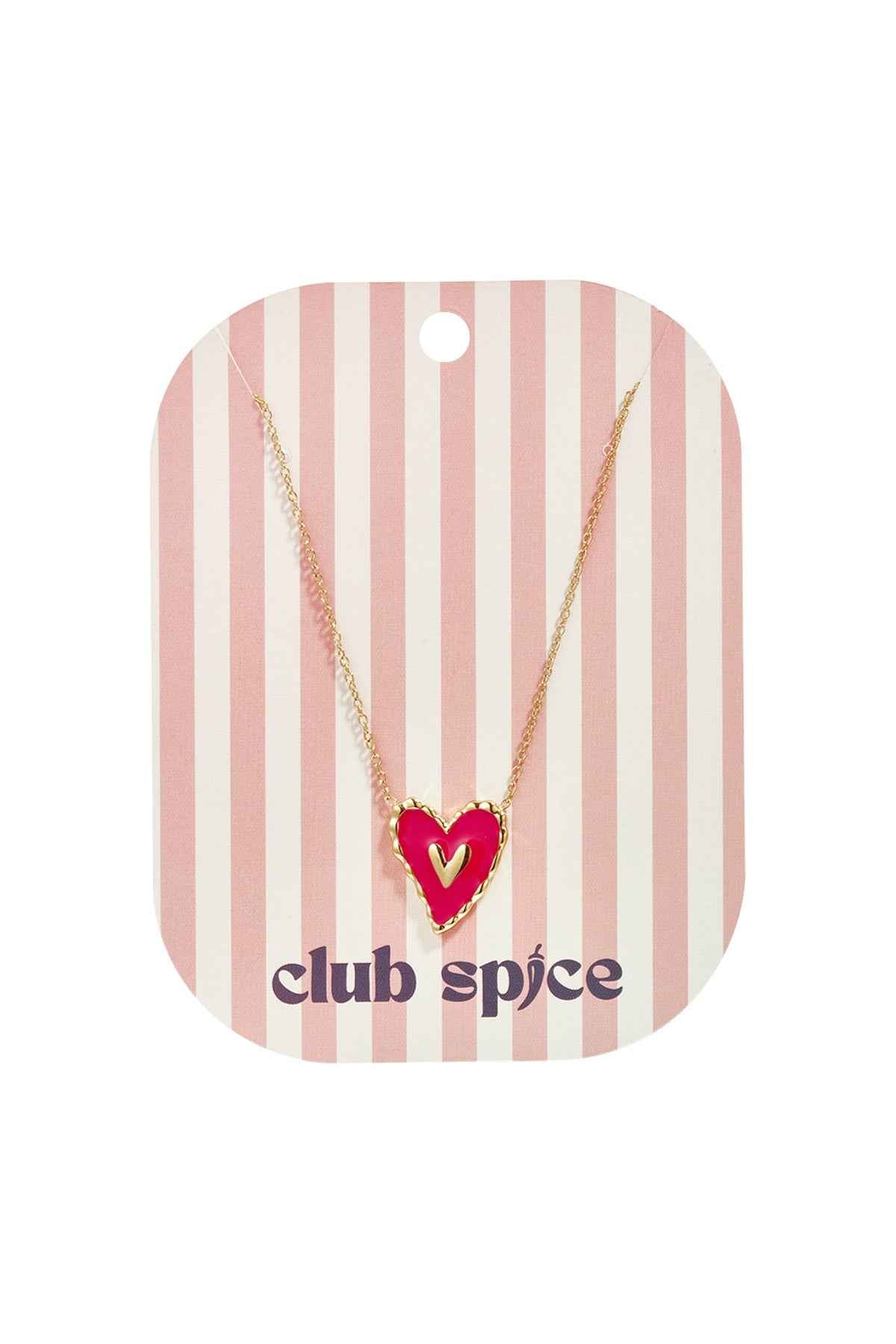 Necklace with hanging red heart