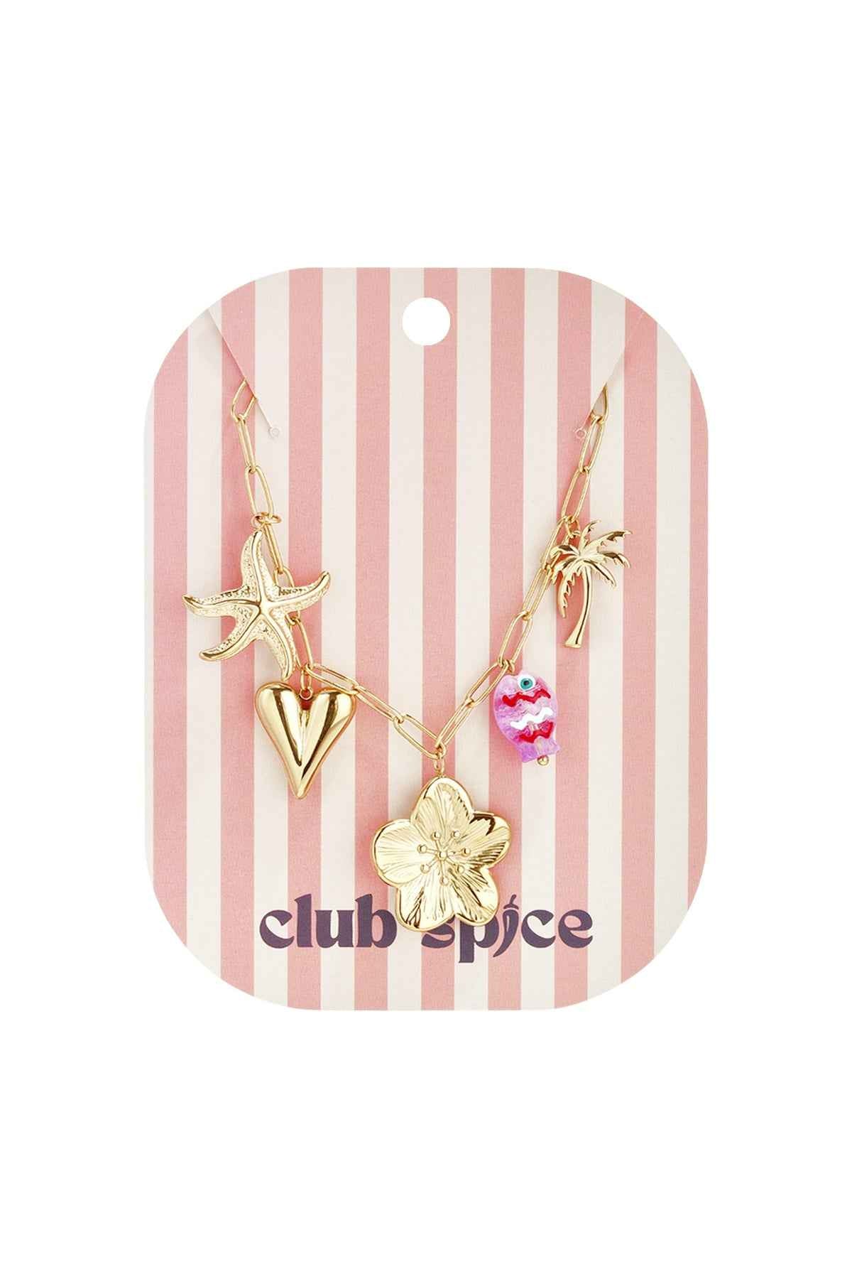 Necklace with large links and charms