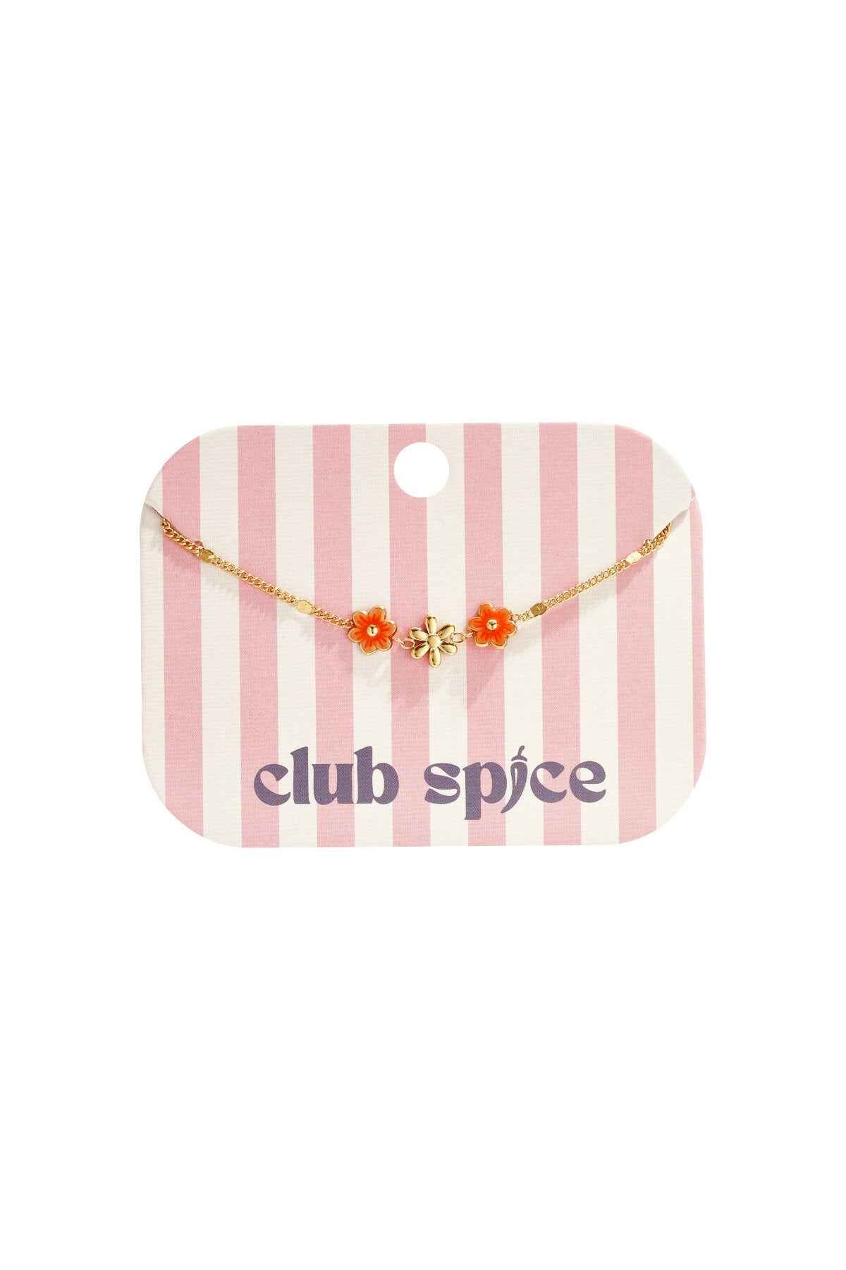 Armband met gekleurde bloemetjes