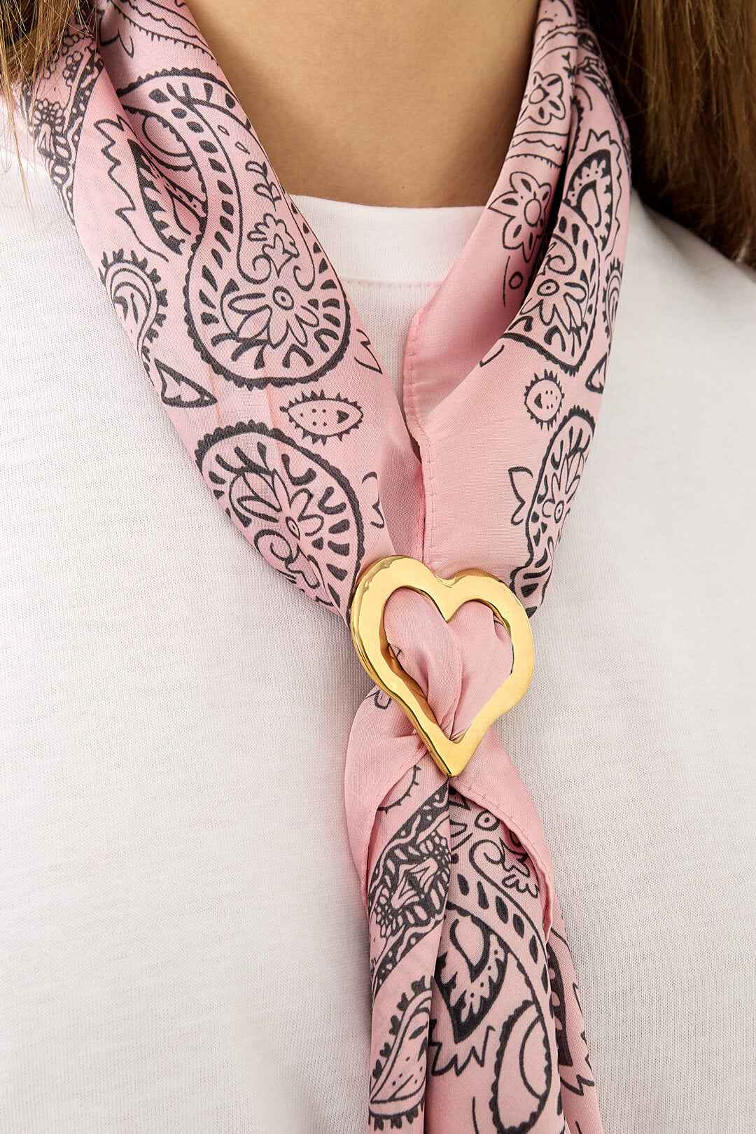 Elegant Gold Silk Scarf Clip - All Fit, Daily Style