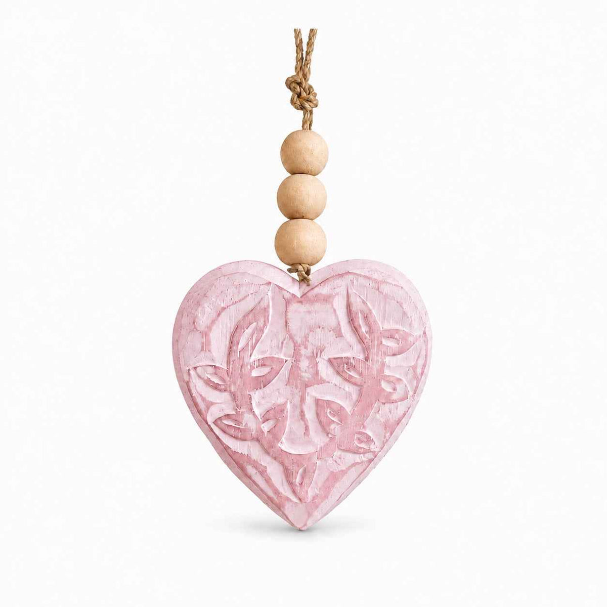 Houten Harthanger Boho – Roze maat L