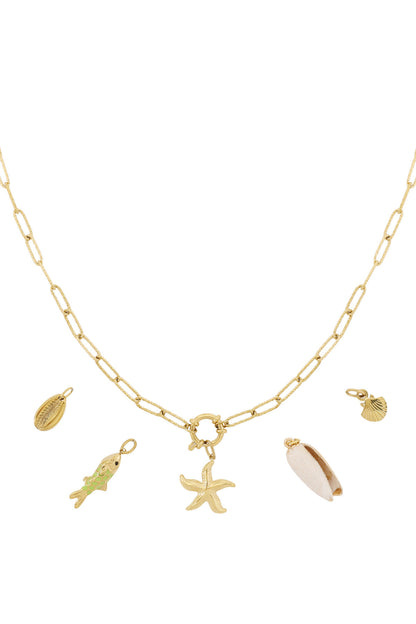 14K Gold Plated Starfish Shell Pendant Necklace