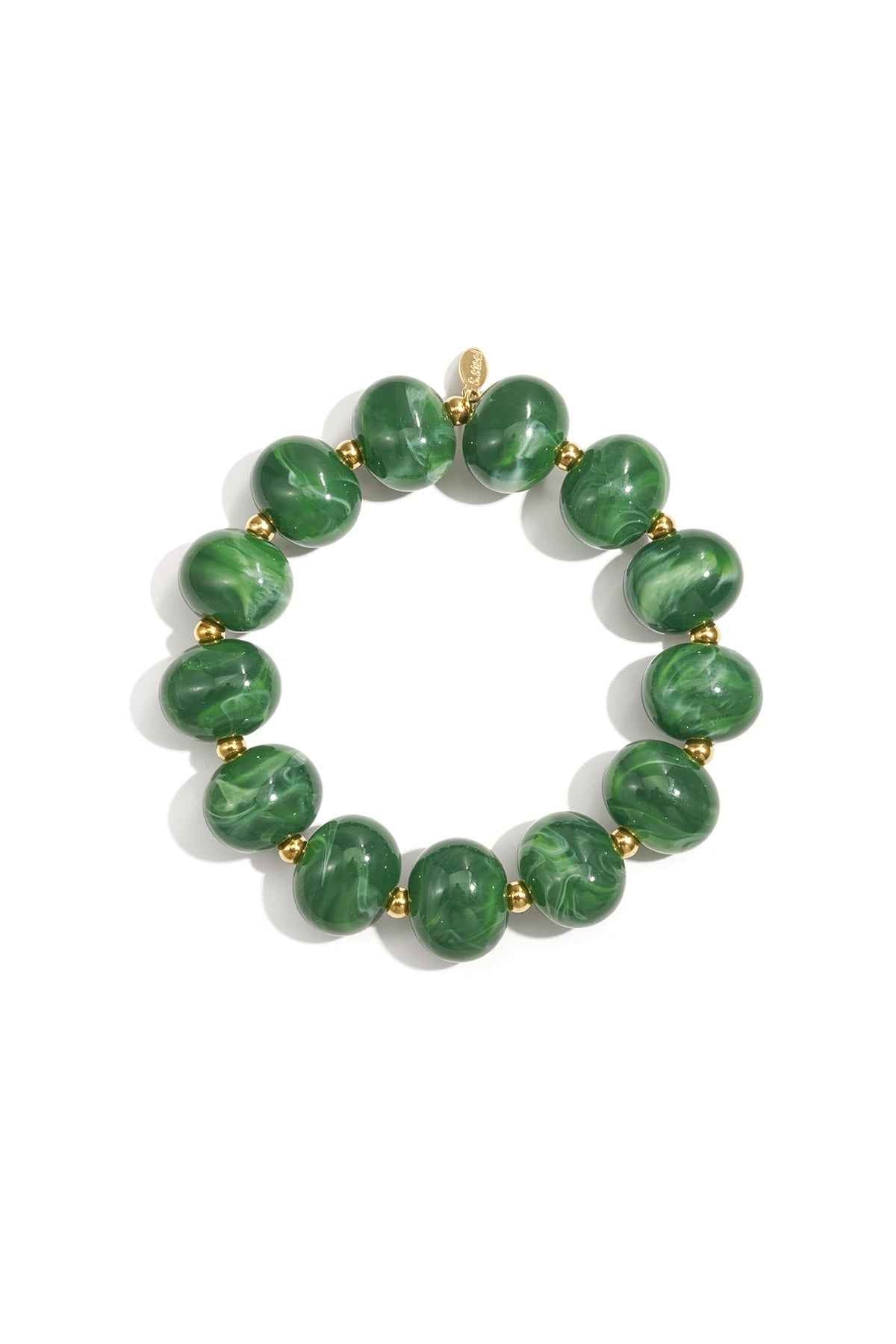Elastic beaded bracelet with large beads