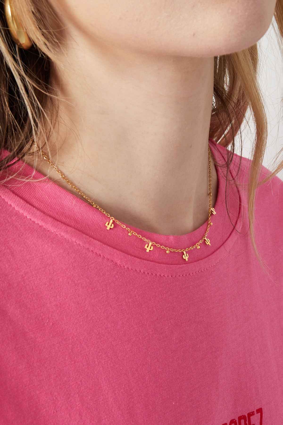 Elegant Stainless Steel Fruit Necklace - Silver & Gold