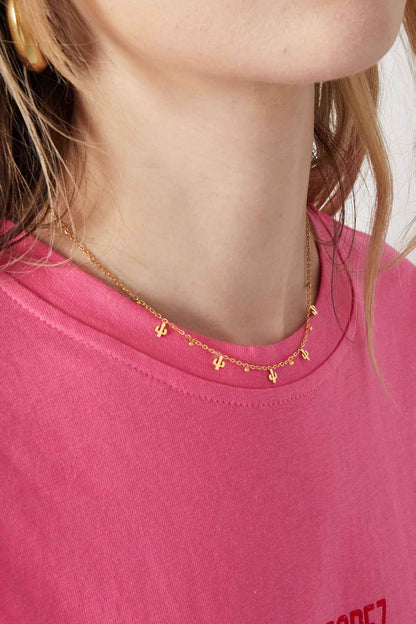 Elegant Stainless Steel Fruit Necklace - Silver & Gold