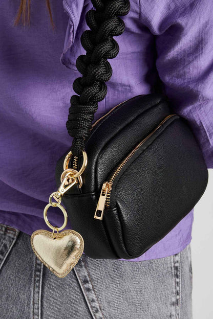 Chic Heart-Shaped PU Leather Keychain for Everyday Style