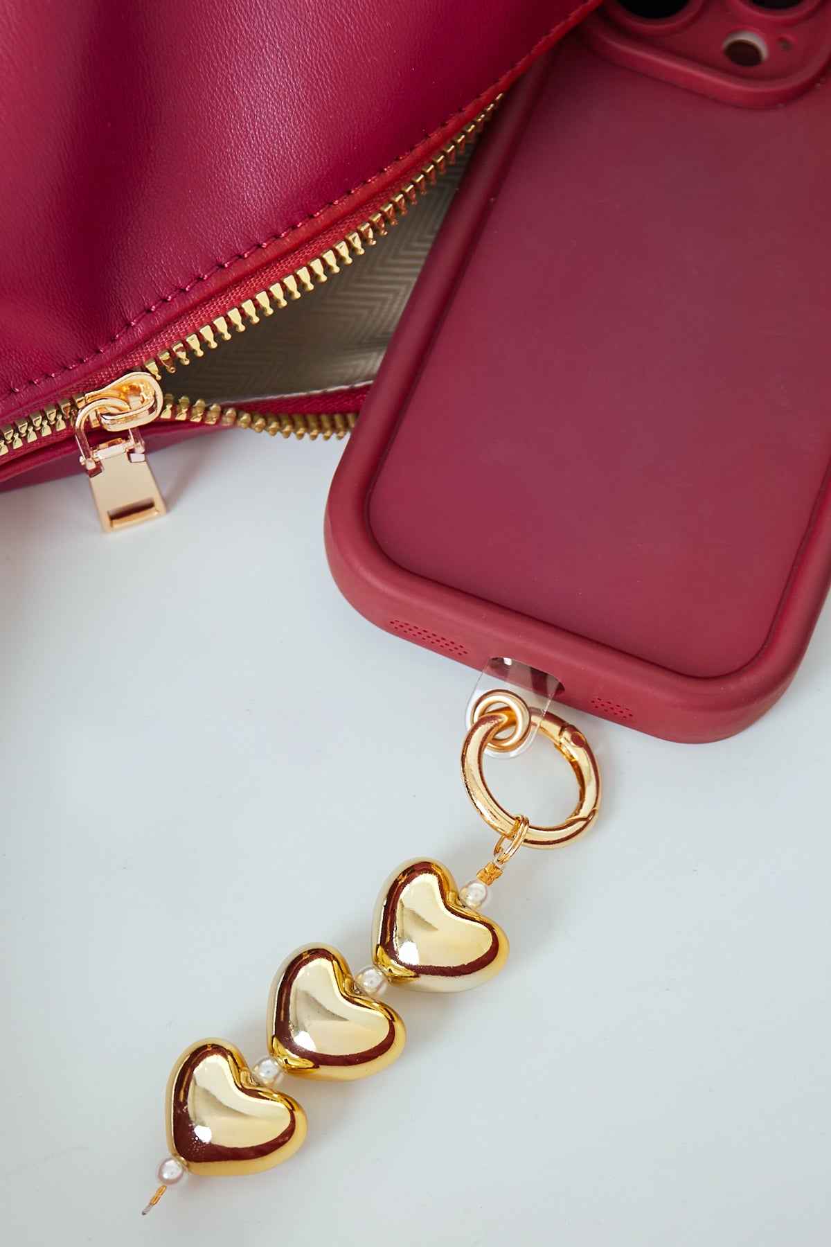 Elegant Gold Heart Bag Charm for Everyday Style