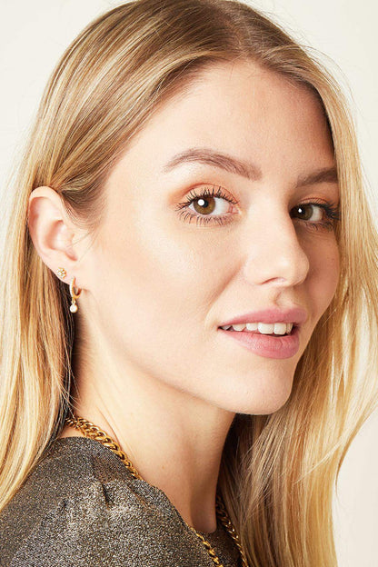 Elegant Silver & Gold Tone Piercing Earrings