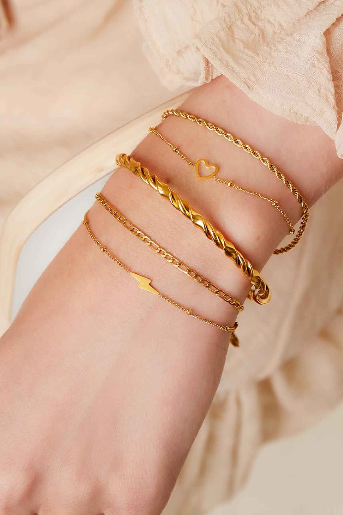 Meerlaagse roestvrijstalen armband Goud kleur Stainless Steel