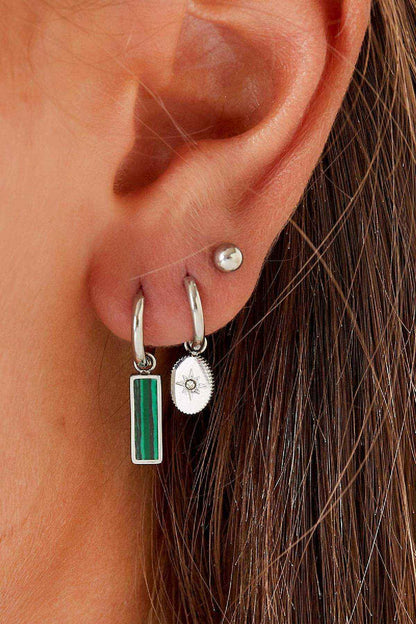 Groene staaf oorbellen Goud kleur Stainless Steel