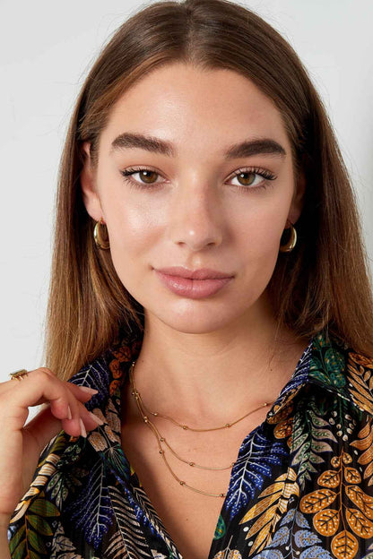 Stylish Stainless Steel Hoop Earrings - Silver & Gold
