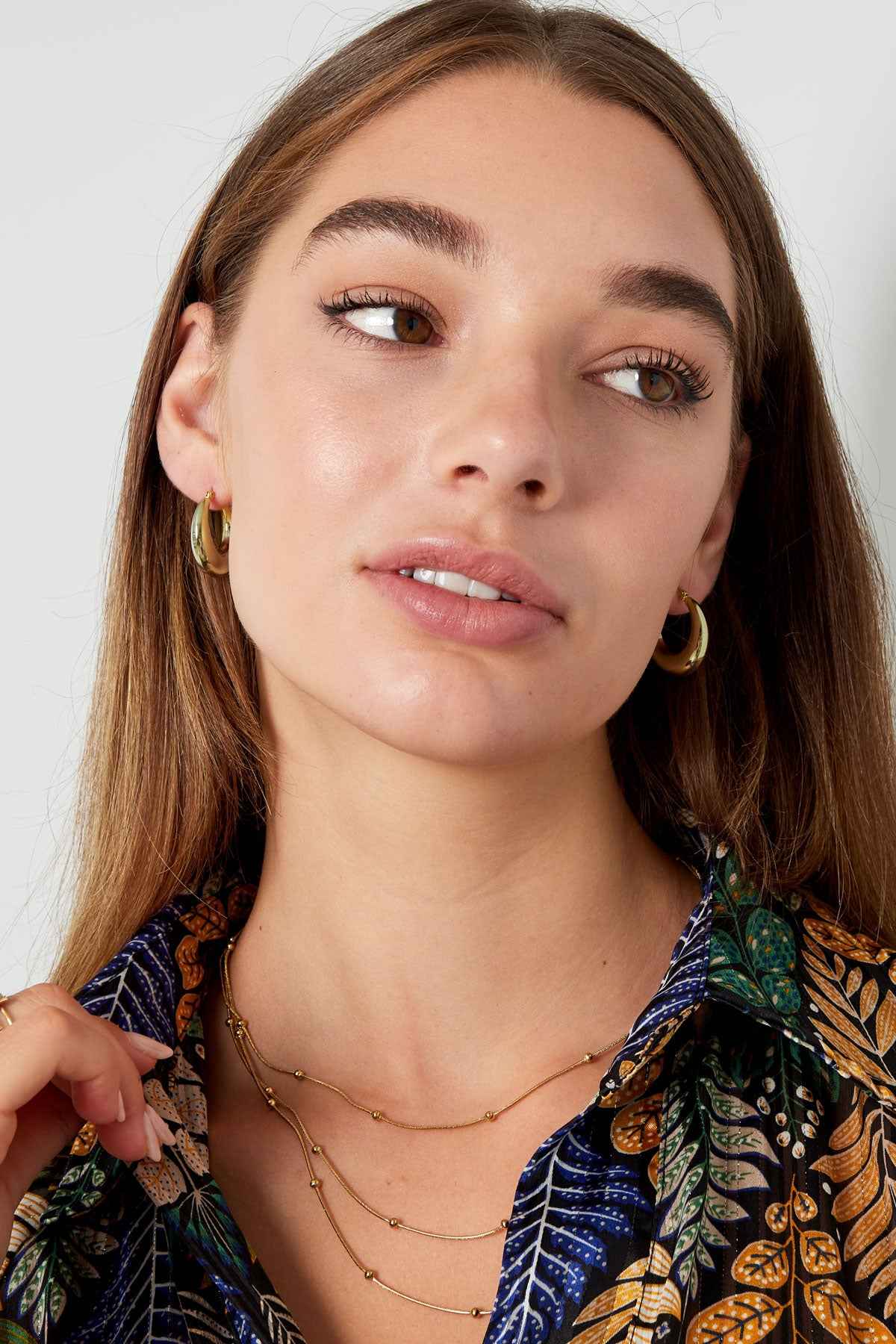 Stylish Stainless Steel Hoop Earrings - Silver & Gold