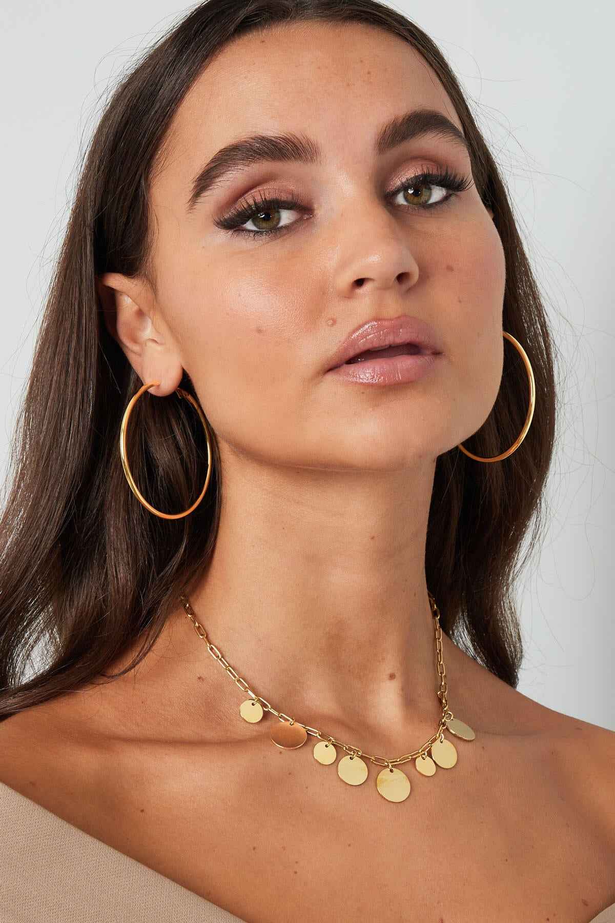Stylish Stainless Steel Hoop Earrings - Silver & Gold