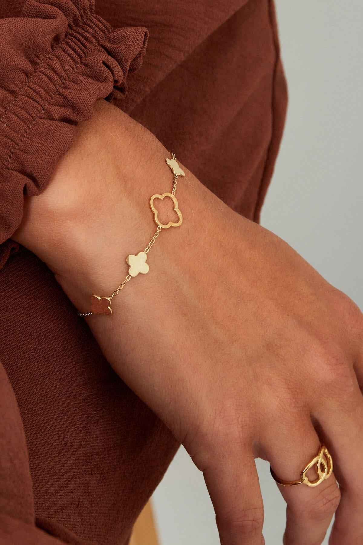 Elegant Stainless Steel Charm Bracelets, Silver & Gold