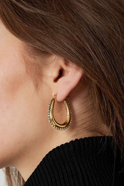 Stylish Statement Hoop Earrings in Silver & Gold