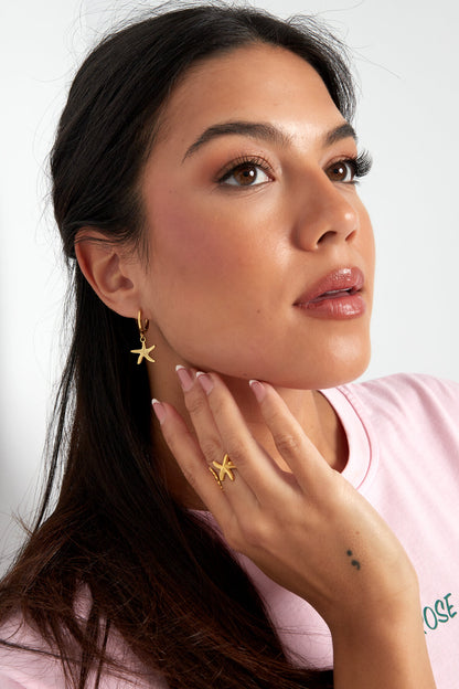 Stylish Drop Earrings in Silver & Gold