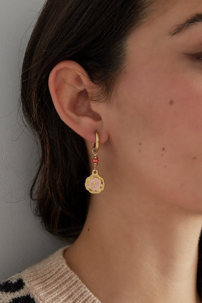 Elegant Pink & Red Drop Earrings for Statement Style