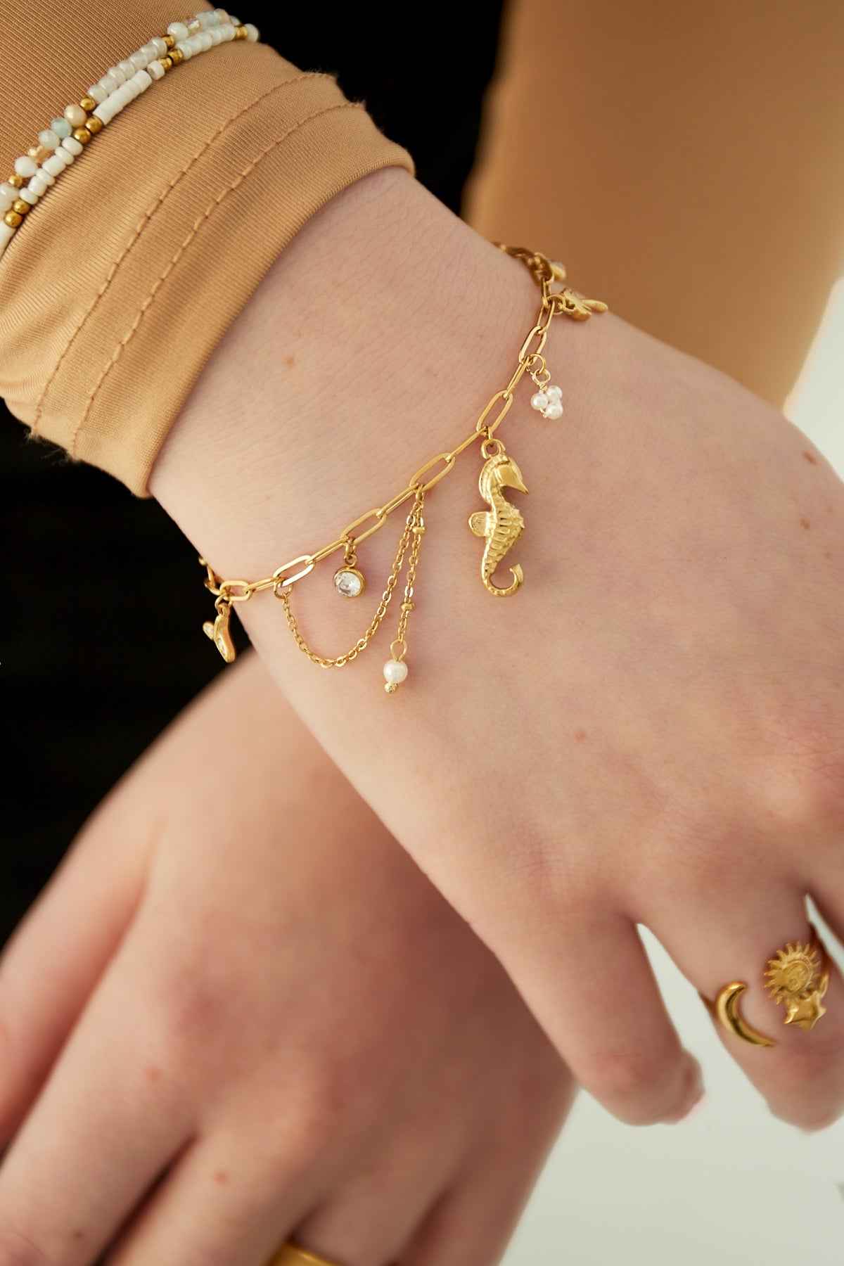 Elegant 304S Steel Charm Bracelets in Silver & Gold