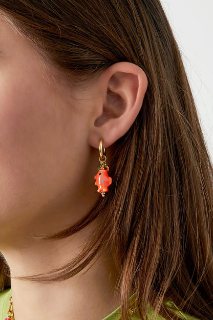 Stylish Pink & Orange Fish Drop Earrings for Spring/Summer