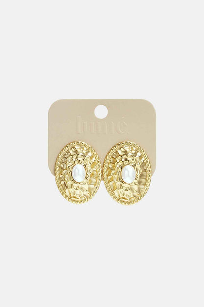Stainless Steel Stud Earrings hammer pattern Casual Daily Simple Series Women's jewelry