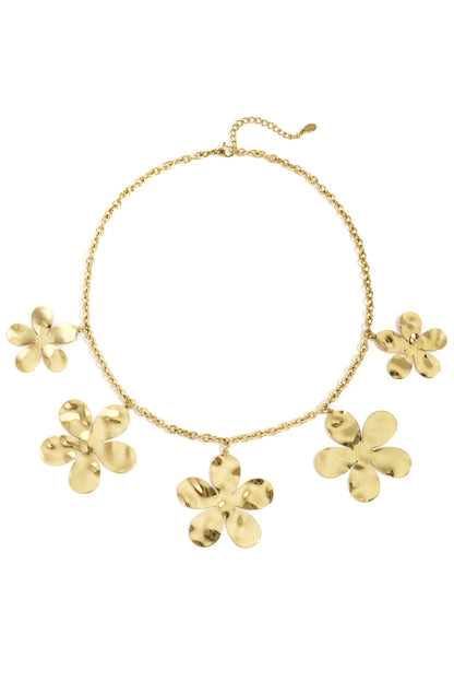 Elegant Gold-Color Flower Pendant Necklace for Women