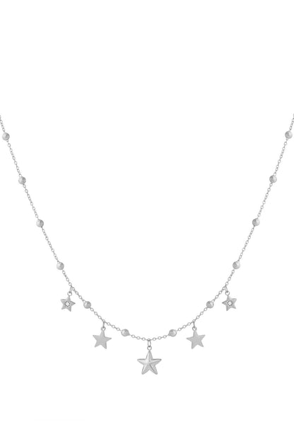 Elegant Star Rhinestone Necklace in Silver & Gold