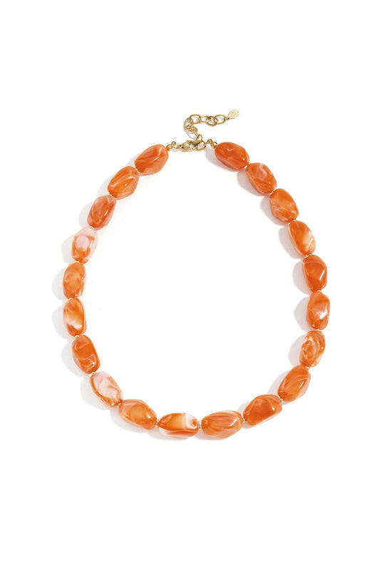 Necklace with organic beads