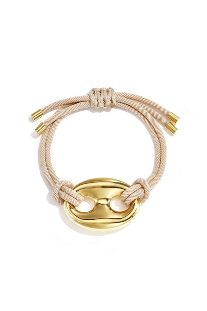 Satijnkoord armband met knop detail