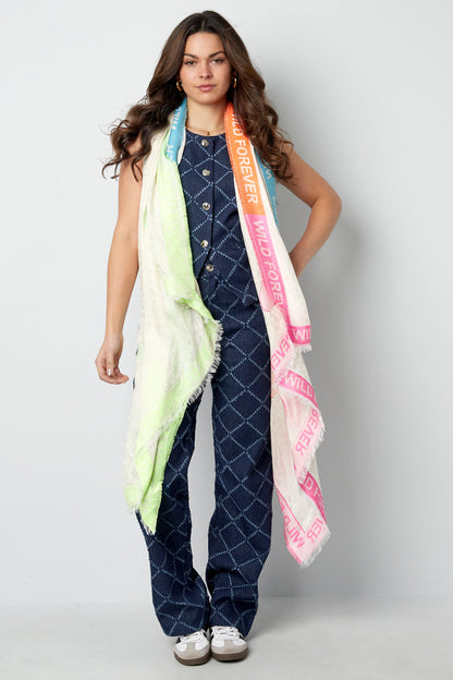 Elegant Multicolor Summer Scarf in Soft Viscose