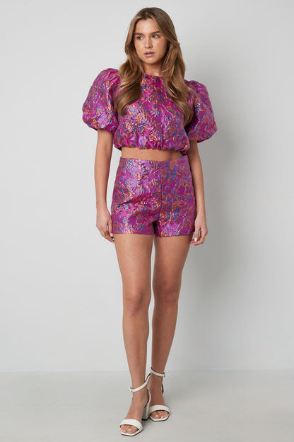 Stylish Comfort: Yehwang's Polyester Shorts in Blue, Champagne & Fuchsia