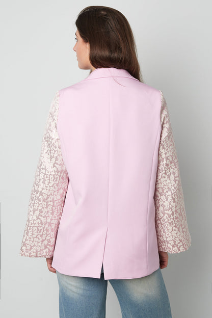 Elegant Ladies' Suit Set in Pink, Purple & Cream