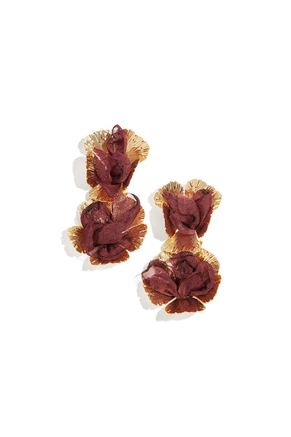 Luxurious Crimson & Dark Brown Drop Earrings for Women