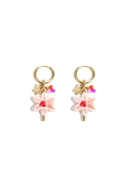 Elegant Pink 14K Gold Plated Drop Earrings