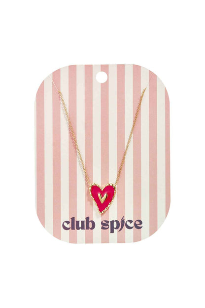 Necklace with hanging red heart