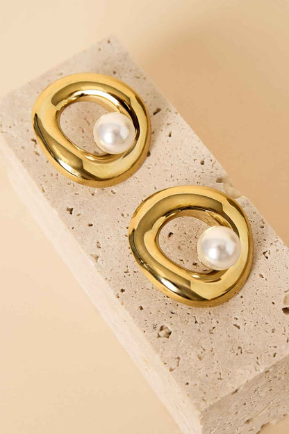 Stainless Steel Stud Earrings circle Casual Daily Simple Series Women's jewelry