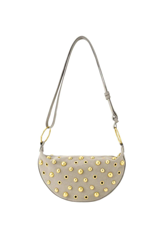 Chic Rivet Grey & Brown Shoulder Bag for Women