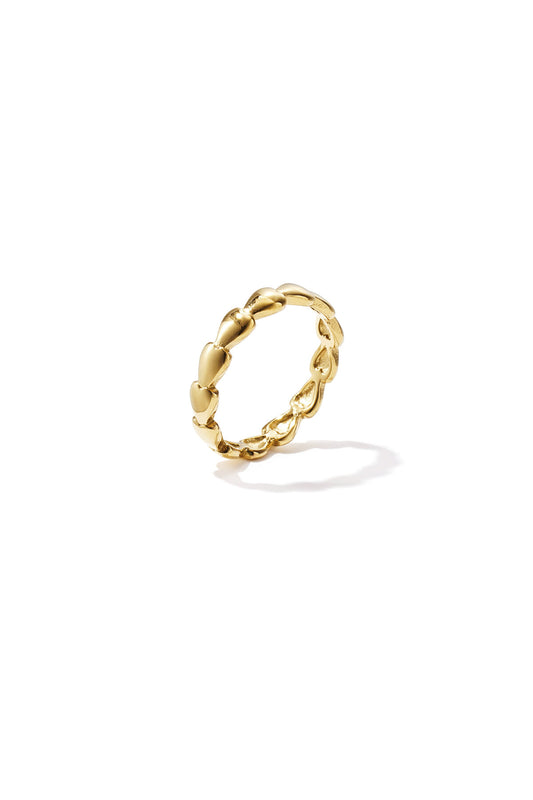 Minimalistische ring met kleine hartjes