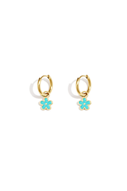 Stylish Stainless Steel Flower Drop Earrings