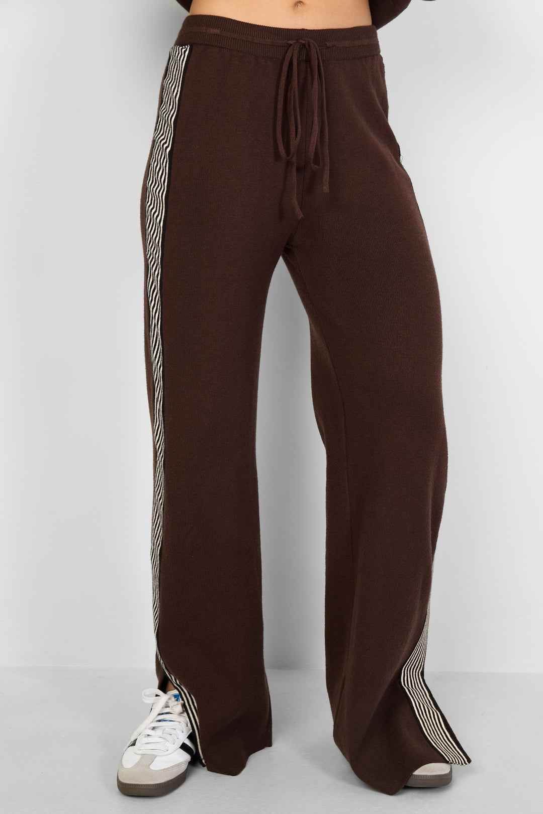 gebreide broek met strepen