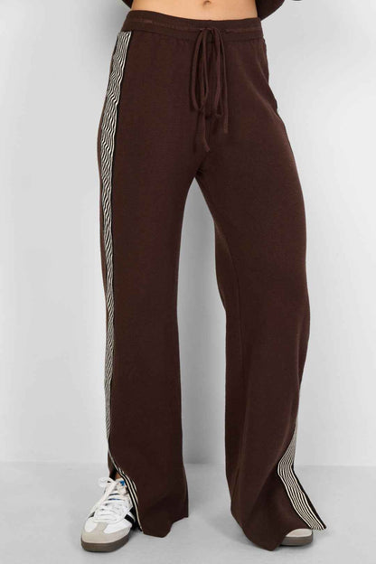gebreide broek met strepen