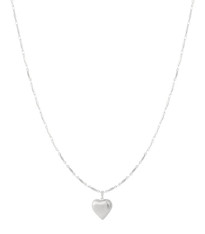 Elegant Long Heart Necklace in Silver & Gold