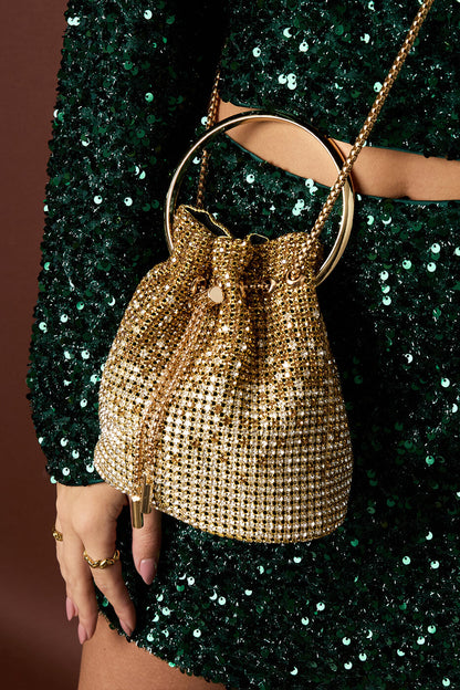 Elegant Champagne Handbag for Women - Luxurious Party Accessory