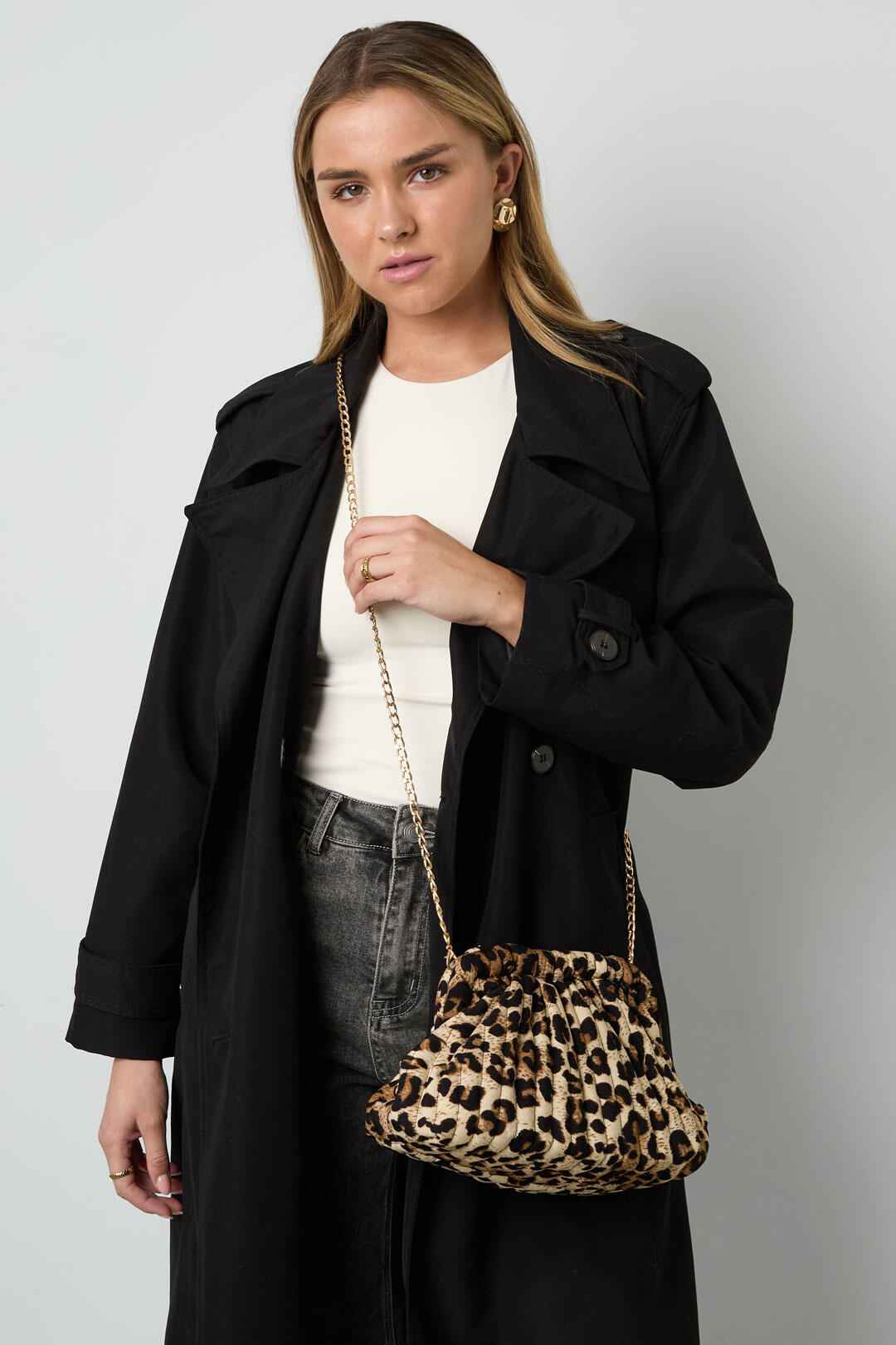 Chic Leopard Print Cotton Shoulder Bag for Women