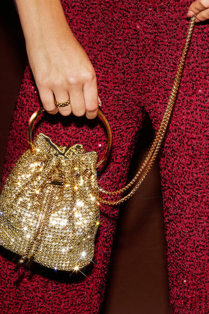 Elegant Champagne Handbag for Women - Luxurious Party Accessory