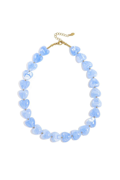 Necklace with heart-shaped beads