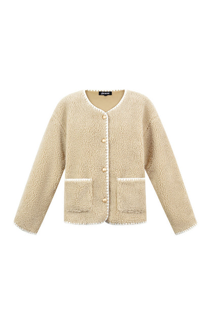 Stylish Color Clash Woven Jacket for Fall/Winter