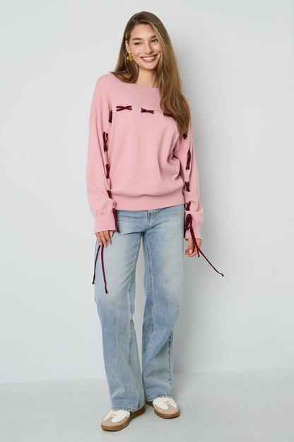 Soft Viscose Knit Sweater for Fall/Winter in Pink, Navy & Black