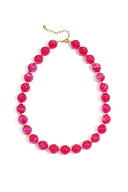 Bead necklace with gold beads 13.5mm