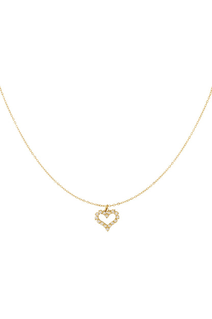 Elegant Heart Pendant Necklace, 14K Gold & Silver