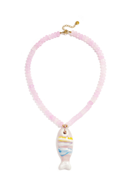 Charming Ceramic Fish Beaded Necklace for Summer